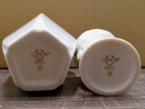 Pair Of Lenox Vases Cream W Gold Trim Eternal Hearts 6 3/4in & Rose In Bloom 4in