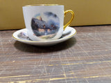 Thomas Kinkade Moonlight Cottage Painter Of Light Teleflora Saucer And Cup Set
