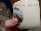 Thomas Kinkade Moonlight Cottage Painter Of Light Teleflora Saucer And Cup Set