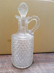 EAPG Pointed Hobnail Carafe Cruet with Stopper 9" tall  Antique Clear Glass