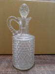 EAPG Pointed Hobnail Carafe Cruet with Stopper 9" tall  Antique Clear Glass