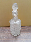 EAPG Pointed Hobnail Carafe Cruet with Stopper 9" tall  Antique Clear Glass
