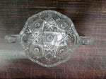 Elegant 2 Handled Nappy Clear Crystal Bowl Dish Saw Tooth Edge Vintage Imperial