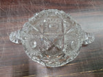 Elegant 2 Handled Nappy Clear Crystal Bowl Dish Saw Tooth Edge Vintage Imperial