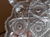 Elegant 2 Handled Nappy Clear Crystal Bowl Dish Saw Tooth Edge Vintage Imperial