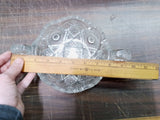 Elegant 2 Handled Nappy Clear Crystal Bowl Dish Saw Tooth Edge Vintage Imperial