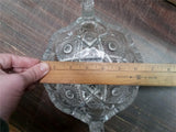 Elegant 2 Handled Nappy Clear Crystal Bowl Dish Saw Tooth Edge Vintage Imperial