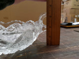 Elegant 2 Handled Nappy Clear Crystal Bowl Dish Saw Tooth Edge Vintage Imperial