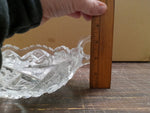 Elegant 2 Handled Nappy Clear Crystal Bowl Dish Saw Tooth Edge Vintage Imperial