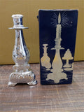 Decorative Avon Silver Finish Candlestick Cologne Bottle Roses Scent  5fl oz
