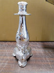 Decorative Avon Silver Finish Candlestick Cologne Bottle Roses Scent  5fl oz
