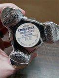 Decorative Avon Silver Finish Candlestick Cologne Bottle Roses Scent  5fl oz