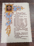 The Year Of The Three Kings Postcard Souvenir 1936 & A Simple Prayer parchment