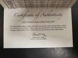 2010 United States Mint Proof Set W/Cert. Of Auth. & Specs Coin Col. VF