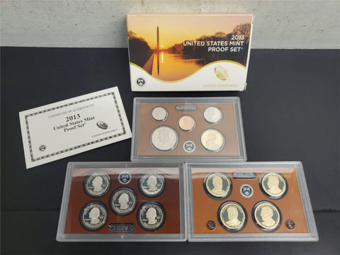 2013 United States Mint Proof Set W/Cert. Of Auth. & Specs Info Coin Col. VF
