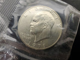 Vtg '71 Eisenhower Uncirculated Silver Dollar Coin in U.S. Mint Protective Case