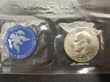 Vtg '73 Eisenhower Uncirculated Silver Dollar Coin in U.S. Mint Protective Case
