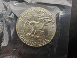Vtg '73 Eisenhower Uncirculated Silver Dollar Coin in U.S. Mint Protective Case
