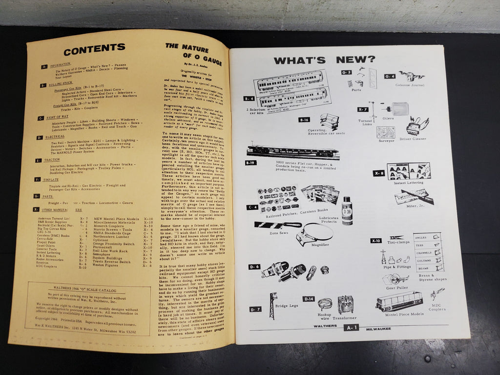 1966 Walthers "O" Scale Catalog & Reference Manual Mini Railroading Ma
