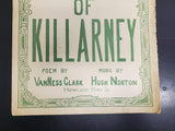 VTG Irish Sheet Music In The Vales Of Killarney Love Song to Ireland Antique