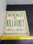 VTG Irish Sheet Music In The Vales Of Killarney Love Song to Ireland Antique