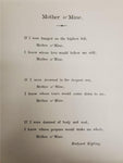 Antique 1903 Rudyard Kipling Mother O' Mine Song & Poem Sheet Music Frank Tours
