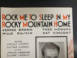 Vtg 1935 Rock Me To Sleep In My Rocky Mountain Home Hawaiian Guitar Sheet Music