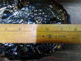 Vintage Blue Carnival Iridescent Indiana Glass Footed Fruit Bowl Grape Blue Oval