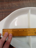 Pyrex Vintage Brown #945C Lid & #063 1 Quart Bottom Oval Divided Casserole Dish