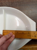 Pyrex Vintage Brown #945C Lid & #063 1 Quart Bottom Oval Divided Casserole Dish