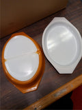 Pyrex Vintage Brown #945C Lid & #063 1 Quart Bottom Oval Divided Casserole Dish