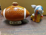 Vintage Football Political Donkey Decanter EMPTY Jim Beam Regal China 1972