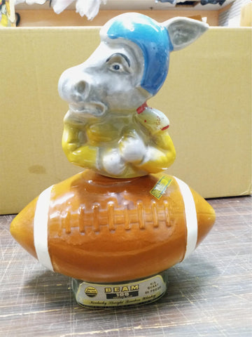 Vintage Football Political Donkey Decanter EMPTY Jim Beam Regal China 1972