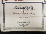 Vtg 1919 Antique Sheet Music Your Just A Dream Words & Melody By Tommy Armstrong