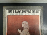 Antique WW1 1918 Sheet Music Just A Baby Prayer at Twilight Her Daddy Over There