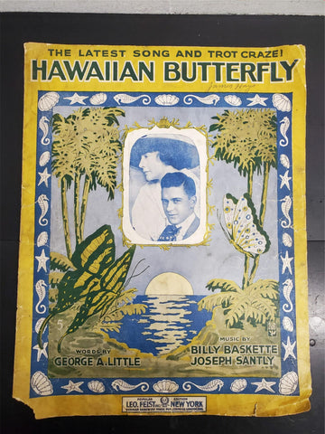 Antique 1917 WW1 Sheet Music Latest Song & Trot Craze-Hawaiian Butterfly Rare