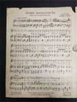 Antique WW1 1916 Sheet Music Honolulu America Loves You Decorative Artwork Piece