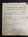 Antique WW1 1916 Sheet Music Honolulu America Loves You Decorative Artwork Piece