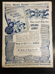 Antique WW1 1918 Sheet Music Just Like Washington Gen. Pershing Will Cross Rhine