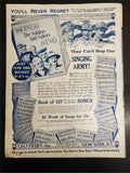Antique WW1 1918 Sheet Music Just Like Washington Gen. Pershing Will Cross Rhine