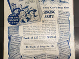 Antique WW1 1918 Sheet Music Just Like Washington Gen. Pershing Will Cross Rhine