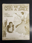 Antique 1917 WW1 Sheet Music Send Me Away With A Smile Soldier Saying Bye Wife