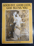 Antique 1916 WW1 Sheet Music GoodBye Good Luck God Bless You Gorgeous Cover Rare