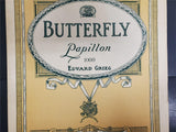 Vtg Sheet Music Butterfly Papillon Edvard Grieg for Piano 4th Grade Recital Rare