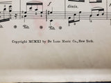 Antique 1911 Sheet Music Humoreske Collectible By Anton Dvorak De Luxe Music Co.