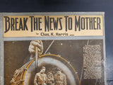 Rare Antique 1897 Spanish American War Era Sheet Music Break The News To Mother