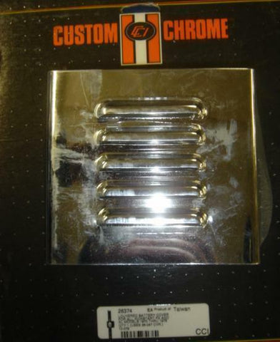 CHROME LOUVERED BATTERY COVER HARLEY SPORTSTER SUPERGLIDE BOATAIL FX XL KICKSTAR