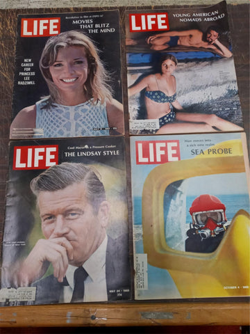 VTG 1967-1968 Lot 4 Life Magazines Lindsay Style Sea Probe Young American Movies