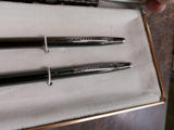 Vintage Bradley Mechanical Pencil & Pen Set In Original Box Silver & Charcoal