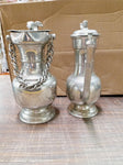 Vintage Swiss Aarau Pewter Tankard W Rams Head & Vintage German Pewter Pitcher